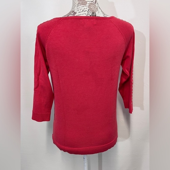 COPY - CARMEN MARC VALVO Poppy red 3/4 sleeve top size‎ M - Picture 5 of 12